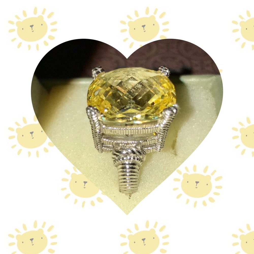EYE-CATCHING JUDITH RIPKA YELLOW FACETED RING - Picture 8 of 9